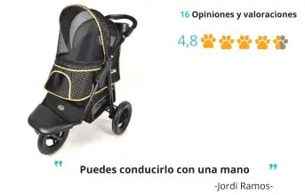 InnoPet Adventure - Carrito para Perros y Gatos, Color Dorado y Negro