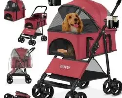 Lovpet carro para perros 2 en 1 Rot rojo