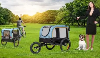 klarfit corgi 2 en 1 remolque de bicicleta y silla de paseo para perros